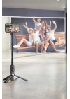 Selfie Çubuğu Tripod Kumandalı Telefon Tutucu Siyah