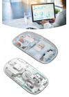 Sessiz Tıklama Çift Modlu Bluetooth Ve Alıcı Şeffaf Mouse Fare