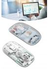 Sessiz Tıklama Çift Modlu Bluetooth Ve Alıcı Şeffaf Mouse Fare