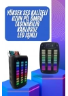 Taşınabilir 6.5 inç LED Bluetooth Kareoke Hoparlör RGB Işıklı Radyolu