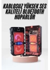 Taşınabilir Kablosuz Bluetooth Hoparlör Uzun Pil Ömrü Led Işıklı