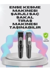 Taşınabilir Şarjlı Saç Sakal Tıraş Makinesi – 3 Taraklı, Sessiz ve Ergonomik
