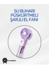 Taşınabilir Şarjlı Su Sisi Püskürtmeli Mini El Fanı – 4 Hız Ayarı, Tip-C Şarjlı, Sessiz Motor