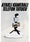 Telefon Tutucu Led Işıklı Kumandalı Mikrofon Telefon Vlog Video Kayıt