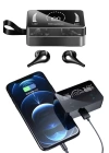 TWS Bluetooth Kulaklık Kablosuz Uzun Pil Ömrü Dijital Göstergeli Powerbank