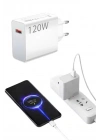 Type C Yüksek Hızlı Şarj Aleti Beyaz 120W Ultra Uzun Ömürlü