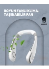 USB Şarjlı Giyilebilir Fan | 5 Kademeli Rüzgar Hızı, Sessiz Turbo Soğutma, 360° Hava Sirkülasyonu