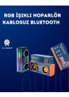 V9 10W TWS Stereo Hoparlör – Renkli Işık ve Uzun Pil