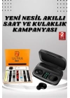 Yeni Nesil Akıllı Saat ve Bluetooth Kulaklık Kampanyası Dokunmatik Kare 7 Kordonlu