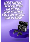 Yeni Nesil ANC Özellikli Çağrı Cevaplayan Dokunmatik Ekranlı Bluetooth Kulaklık Siyah