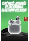 Yeni Nesil Bluetooth Kulaklık Beyaz Çağrı Cevaplayabilen Kablosuz