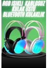 Yeni Nesil Kulak Üstü Kablosuz Uzun Ömürlü RGB Işıklı Bluetooth Kulaklık