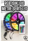 Yeni Nesil RGB Işıklı 10Metre Şerit Led Kumandalı Şarj Edilebilir