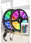 Yeni Nesil RGB Işıklı 10Metre Şerit Led Kumandalı Şarj Edilebilir