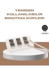 Yeniden Kullanılabilir 304 Çelik Metal Buz Küpleri 4lü Set