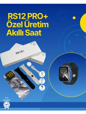 . RS12 PRO+ 2025 Serisi Full Ekranlı Akıllı Saat – 2GB Hafıza, Titanyum Kasa, Suya Dayanıklı, Uzun Şarj Süresi Garantili Model