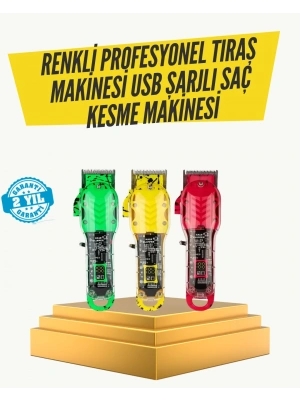 . Sessiz Motorlu Titanyum Bıçaklı Saç ve Sakal Kesme Makinesi