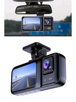 1080p Sürüş Kaydedici 2 İnç Araç Araba Ön İç Arka DVR IPS Ekran