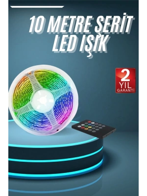 10M Şerit Led İç Mekan Renkli Rgb Şerit Led Kumandalı