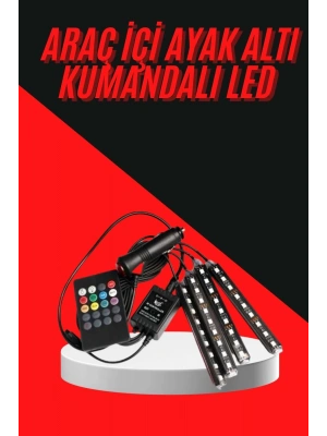 12 Ledli RGB Işıklı Araç Içi Ayak Altı Led Oto Ampul Kumandalı 7 Renk