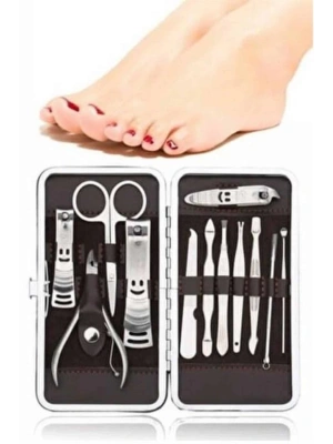 12 Parça El Ayak Temizleme Pense Kir Temizleme Aparatı Kaş Cımbızı