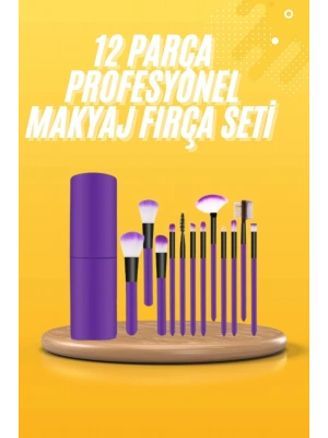 12 Parça Makyaj Fırçası Yumuşak Kıllı Profesyonel Fırça Seti Yüksek Kaliteli Pürüzsüz