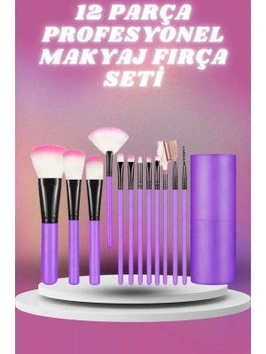 12 Parça Profesyonel Makyaj Seti Yumuşak Kıllı Yüz ve Göz Makyajına Uygun