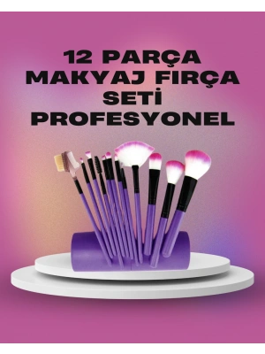 12 Parça Yumuşak Kıllı Makyaj Fırçası Seti Yüz ve Göz Makyajına Uygun Profesyonel Kullanım
