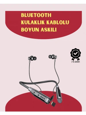 120 Saat Pil Ömrüyle Boyun Askılı Bluetooth Kulaklık – Spor ve Günlük Kullanım İçin