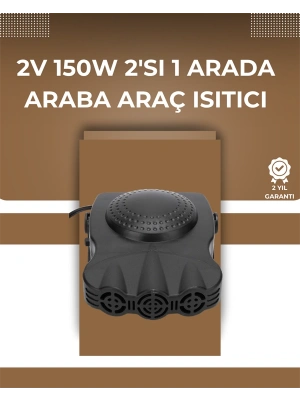 12V Araç Fanı & Isıtıcı | Ön Cam Buzu Çözücü, 360° Ayarlanabilir Başlık, Anında Sıcaklık