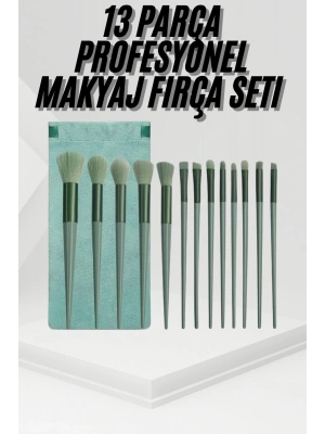 13 Parça Taşınabilir Kılıflı Profesyonel Makyaj Fırça Seti Pudra Allık Fondöten Fırçası