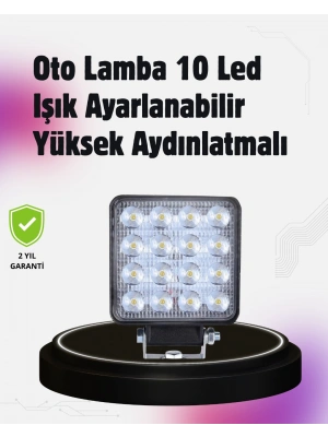 16 LED Beyaz Işık Far | Uzun Ömürlü, Enerji Verimli, Geniş Aydınlatma Açısı