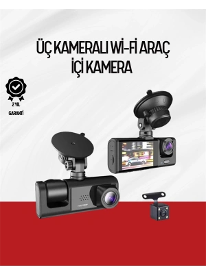 170° Geniş Açı Ön-Arka-İç Kamera Seti – Tam Kapsamlı Araç Güvenliği