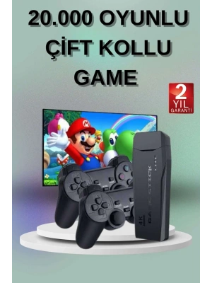 2 Kollu Kablosuz 2.4G Retro Oyunlar 4k Game Stick 3500 Oyun Atari