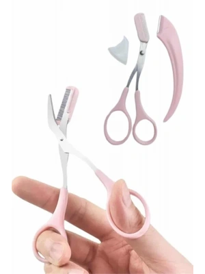 2li Kaş Bakım Seti Taraklı Kaş Makası Ve Kaş Usturası Kaş Şekillendirici