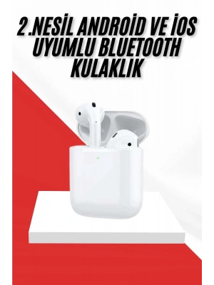 2. Nesil Bluetooth Android ve İOS Uyumlu Kablosuz Kulaklık Çağrı Cevaplama