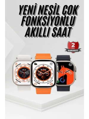 2025 Model Akıllı Saat Kordon Hediyeli Çağrı Cevaplama Uzun Pil Süreli Android İOS Uyumlu
