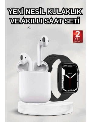 2025 Model Akıllı Saat ve 2.Nesil TWS Bluetooth Kulaklık ANC Özelliği Amoled Ekran