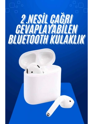 2025 Model Çağrı Cevaplayabilen Bluetooth Kulaklık Beyaz Dokunmatik Kontrol