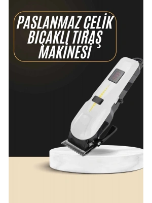 2025 Model Şarjlı Dijital Saç Sakal Tıraş Makinesi Islak Kuru Kullanıma Uygun