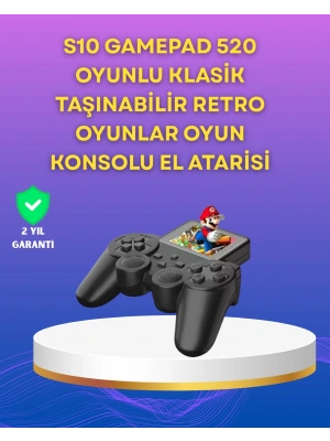 2.4 İnç HD Renkli Ekranlı 500-in-1 Taşınabilir Retro Oyun Konsolu, Kablolu TV Bağlantısı ve Uzun Pil Ömrü