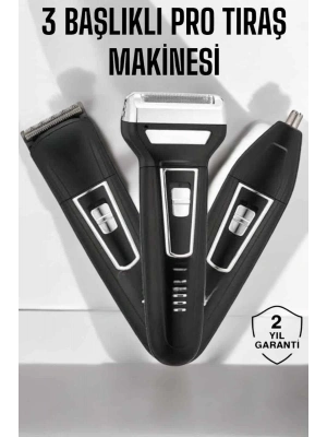 3 Başlıklı Profesyonel Tıraş Makinesi