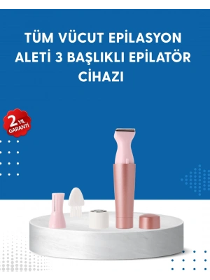 3 Başlıklı Taşınabilir Yüz ve Vücut Tüy Alma Makinesi