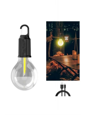 3 Farklı Mod LEDli Şarjlı Asma Kancalı Kamp Lambası Taşınabilir Ampul