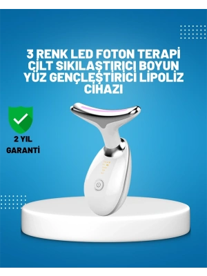 3 Modlu Boyun ve Yüz Bakım Cihazı – EMS, Temizleme, Sıcak Masaj ve Renkli Işık Terapi Özellikli