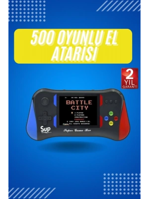 3.5 İnç 500 Klasik Retro Oyun Yüklü Kollu Oyun Konsolu