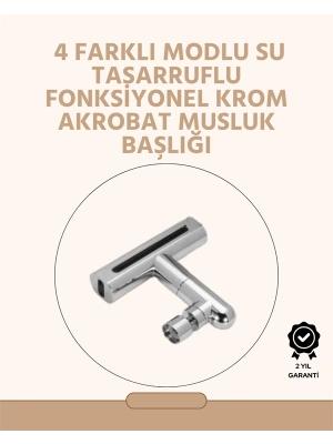 360° Dönüşlü Su Akışı Başlığı | 4ü 1 Arada Kullanım