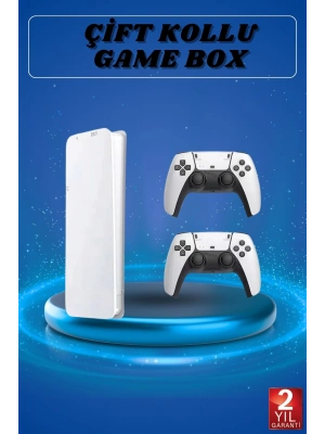 3D Çift Oyun Kollu 4K HD Ekran Nostaljik 20.000 Oyunlu Beyaz Game Box