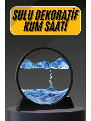 3D Led Işıklı Kum Saati Gece Lambası Hareketli Sulu Kum Saati Dekoratif
