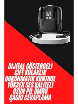 4 Adet Çift Kulaklık Dijital Göstergeli Yüksek Ses Kaliteli Bluetooth Kulaklık